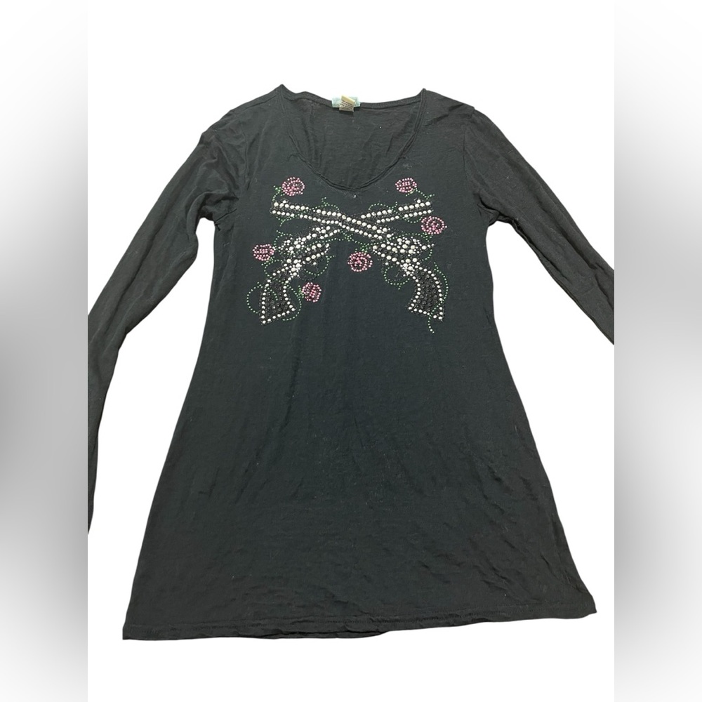 Cowgirl Hardware Women’s Long Sleeve Sheer Bedazzled Top